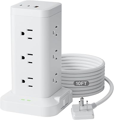 TAGZILO Power Strip Tower with Surge Protector