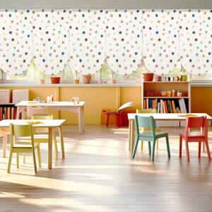 6 Pcs Boho Classroom Curtains, Boho Dots Back to School Classroom Decor