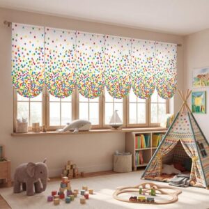 6 Pcs School Classroom Curtains Polka Dot Back to School Decor, White
