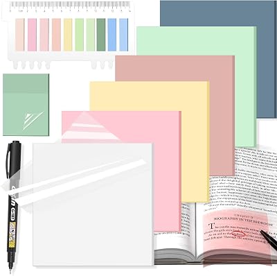 MEIGAONE Transparent Sticky Notes 3x3inch