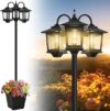 JOYOOWILD 3-Head Solar Lamp Post