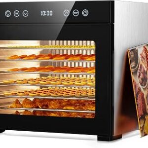 PSIIDAN Food Dehydrator Machine 8 Trays Stainless Steel 650W Faster Dryer
