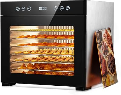 PSIIDAN Food Dehydrator Machine 8 Trays Stainless Steel 650W Faster Dryer