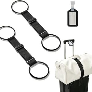 Luggage Straps Suitcases 2pc Luggage Strap Luggage Tags Black