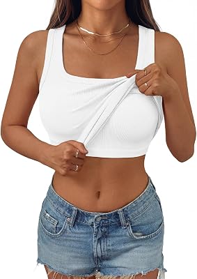 AUTOMET Womens Tank Top With Built In Bra