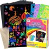 ZMLM 100Pcs Rainbow Scratch Paper Art Gifts, Arts and Crafts for Kids Toys