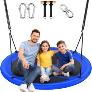 ANAGOO 43 Inch Saucer Tree Swing 700lb Heavy Duty Outdoor Flying Seat Blue