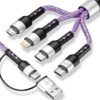 Dual Type-C 4 in 2 Multi Charging Cable USB A/C Dual USB C/IP/Micro USB