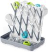SpaceAid Baby Bottle Drying Rack with 20 Hooks, Space Saving Kitchen Bottles Rack Dryer, Vertical Baby Bottle Holder Organizer for Countertop Storage Accessories (White and Gray)