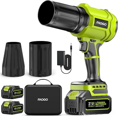 Cordless Leaf Blower 2 Batteries Charger 990000 RPM