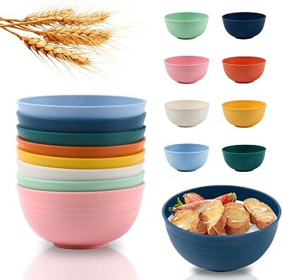 LAZYCORNER 8-12Pcs Wheat Straw Cereal Bowls