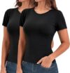 WALIFREY Womens Short Sleeve Tops 2 Pack
