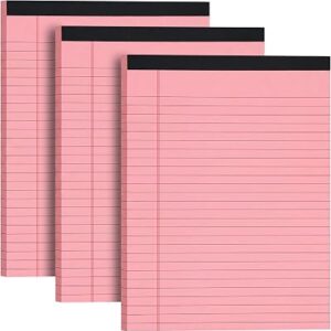Thboxes 3 Pack 8.5x11in Colored Legal Pads, College Ruled Totally 90 Sheets