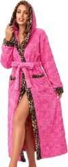RONGTAI Womens Coral Fleece Long Robe Bathrobe