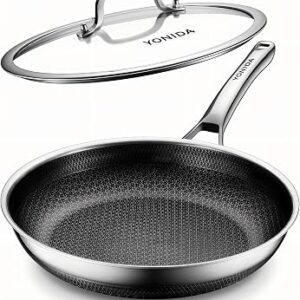 Non Stick Frying Pans, 12 inch Hybrid Pans with Lid