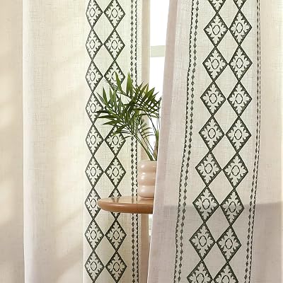 JOYDECO Light Filtering Linen Curtains