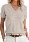 ANRABESS 100% Wool Short Sleeve Sweater