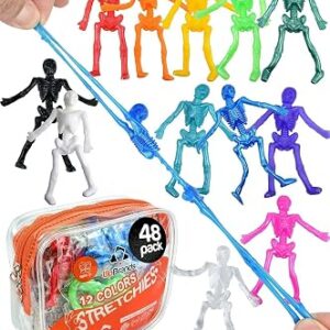 UpBrands 48 Halloween Party Favors for Kids Stretchy Skeleton Fidget Toys
