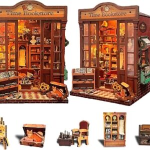 DIY Book Nook, Miniature House Kit with LED Lights – Timeless Bookstore