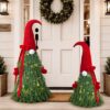 ZESUA 2 Pack Christmas Gnome Topiary Trees
