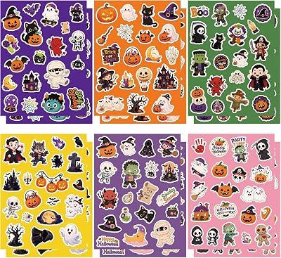 Halloween Stickers - 240 PCS Halloween Party Favors Water Bottle Stickers