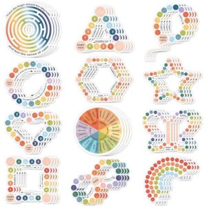 96 PCS Anxiety Sensory Stickers Textured Calm Stickers Tactile Rough Fidget Mindfulness Meditate Stripes for Adults Anti Tension Anxiety Relief Office Supplies 12 Styles