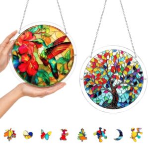 Acrylic Puzzle Suncatcher for Adults, Stained Glass Puzzle Suncatcher 2pack