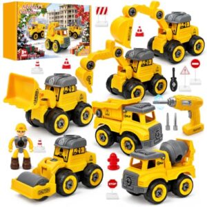 Advent Calendar 2026 Car Toys for Boys 24 Days 6PCS Take Apart Construction Christmas Countdown with DIY Assembly Building STEM Toys Engineering Vehicle