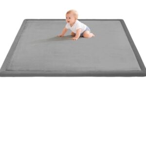 AEOCOO 50x50 Playpen Mat, 1.3'' CloudSoft Baby Play Mats for Floor, Grey
