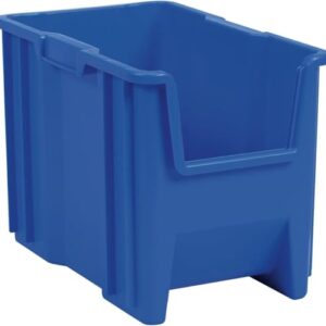Akro-Mils 13014 Stack-N-Store Heavy Duty Stackable Open Front Plastic Storage Container Bin, (17-1/2-Inch x 11-Inch x 12-1/2-Inch), Blue, (4-Pack)