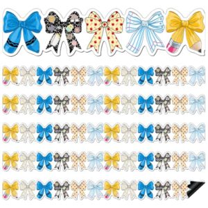 AmazingSpark 24 Pcs Magnetic Bulletin Board Borders, Colorful, Bow