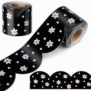 Amazingspark 65 Feet Daisy Black Bulletin Board Borders for Classroom Decor
