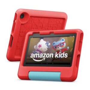 Amazon Fire 7 Kids tablet, ages 3-7. Top-selling 7" kids tablet on Amazon. Set time limits, age filters, educational goals, and more with parental controls, 32 GB, Red, (Latest Release)