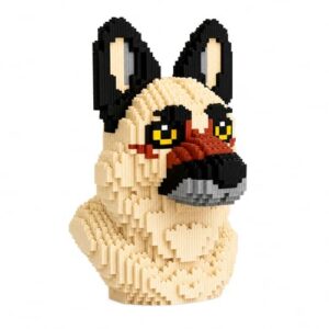 APENGBAOL German Shepherd Dog Building Blocks, 5150 PCS Mini Micro Bricks Dog Head Statue, Home Decor Gift for Dog Lovers