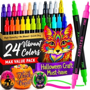 ARTISTRO 24 Multicolor Dual-Tip Acrylic Paint Marker Pens