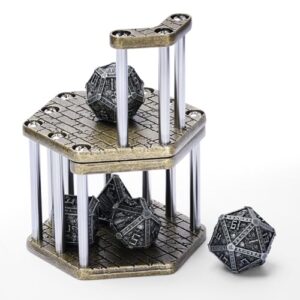 ASTRANOVA Metal Dice Jail - Tabletop RPG, Poker, DND - Decorative Game Rule Enforcer with Rustic Patina (Bronze)