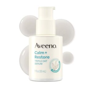Aveeno Calm + Restore Oat Face Serum, Sensitive Skin Care, 1 Fl Oz (Pack of 12)
