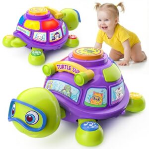 Baby Toys 6-12 Month, Musical Crawling Turtle, Infant Toys for 6 7 8 9 10 Month Old Boy Girl, Christmas Bilingual Baby Gifts for 3-6-9-12 Months Educational