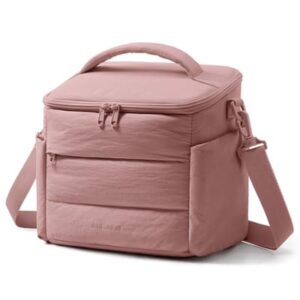 BAGSMART Lunch Box for Women, Cute Quilted Insulated Lunch Bag Sloped-lid