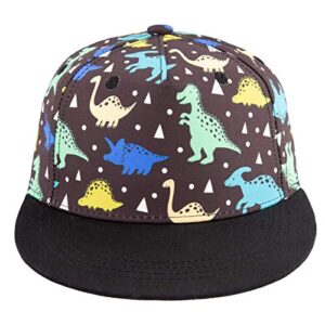 BAVST Kids Boy Girl Baseball Cap Baby Sun Hat Adjustable Toddler Trucker Hats with Flat Brim for Summer Outdoor (Dinosaur, 2-4T)