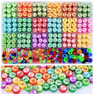 BBita 1000PCS Dinosaur Polymer Clay Beads Bracelet Making kit, 24 Style Cute Fun Beads Beads Charms for Jewelry Necklace Earring Making DIY Accessories for Women Girls