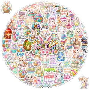 BETANAS 100 PCS Cute Rabbit Stickers Pack, Cartoon Bunny Easter Egg