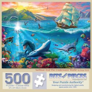 Bits and Pieces Jigsaw Puzzles for Adults 500 Pieces - Sailboat Underwater