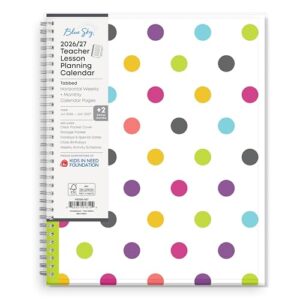 Blue Sky 2026-2027 Weekly & Monthly Academic Planner, 8.5"x11", Dots