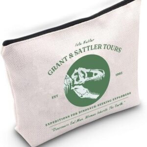 BLUPARK Grant & Sattler Tours Dinosaur Zipper Pouch Movie Lover Gift Dinosaur Movie Inspired Gift Jurassic series Merch (Grant and Sattler)