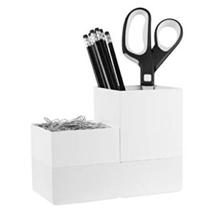 Bostitch Office Konnect Accessory Tray & Storage Cup Bundle, Desktop, White