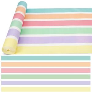 Breling Bulletin Board Paper Roll 24" x60 ft Stripes Non Woven, Macaron