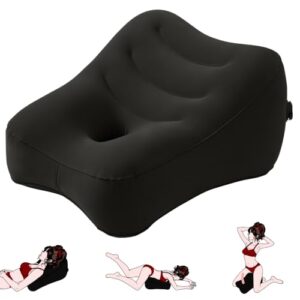 Butt Cushion Inflatable Furniture Couples Toy Positioning for Deeper Position Support Pillow (Black)