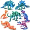 BUUFAN 7PCS 3D Printed Dinosaur Figures Fidget Stress Relief Toys