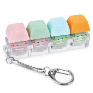 Byhoo Keyboard Fidget,3 Kinds of Touch Keyboard Fidget Toy,Color Fidget Keyboard,Linear Clicky Keychain,Keyboard Clicker Fidget to Relieve Stress